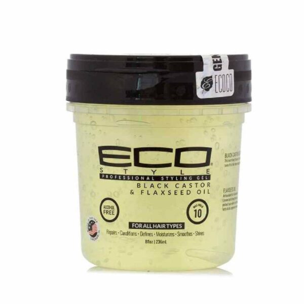 Gel coiffant "Black Castor & Flaxseed Oil" sans alcool - 236mL