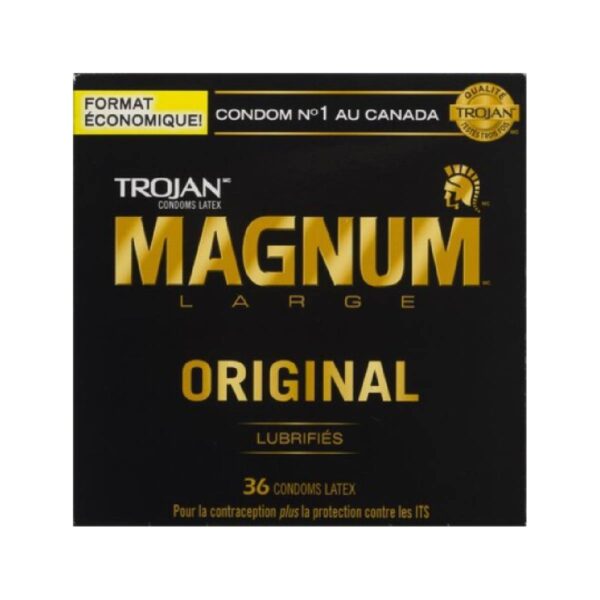 Condoms de latex lubrifiés, Magnum Large - 36 unités