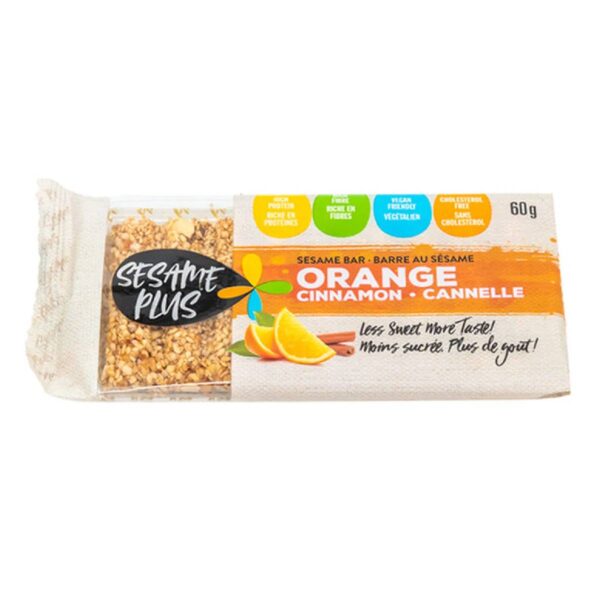 Barre de sésame à saveur d'orange et cannelle - 60g