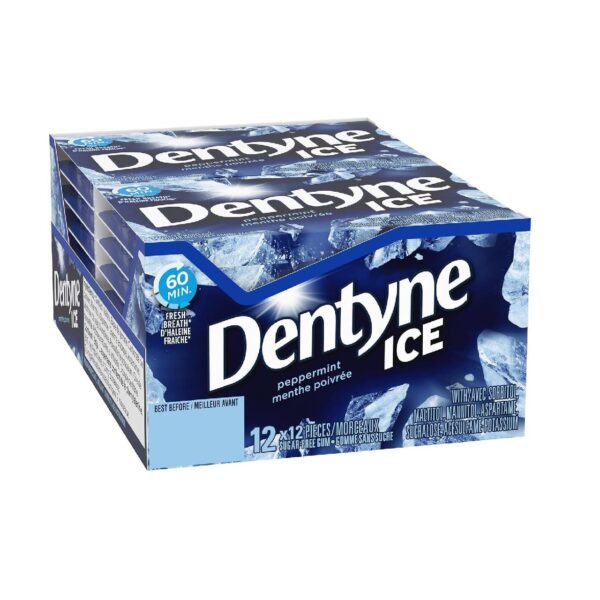 Gomme sans sucre à saveur menthe poivrée, Ice - 12x12 morceaux
