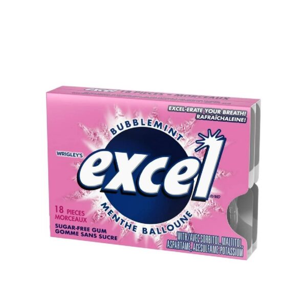 Gommes sans sucre à saveur Menthe Balloune, Excel - 18 morceaux