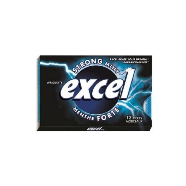Gommes sans sucre à saveur Menthe Forte, Excel - 12 morceaux