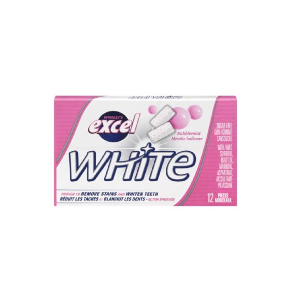 Gommes sans sucre à saveur Menthe Balloune, Excel White - 12 morceaux