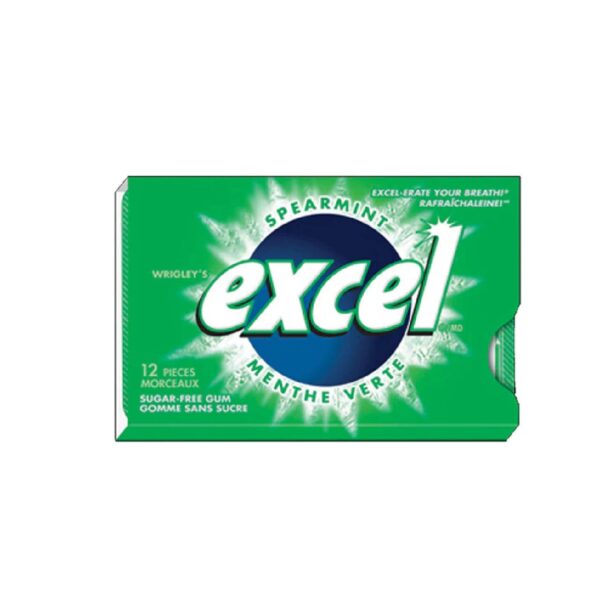 Gommes sans sucre à saveur Menthe Verte, Excel - 12 morceaux