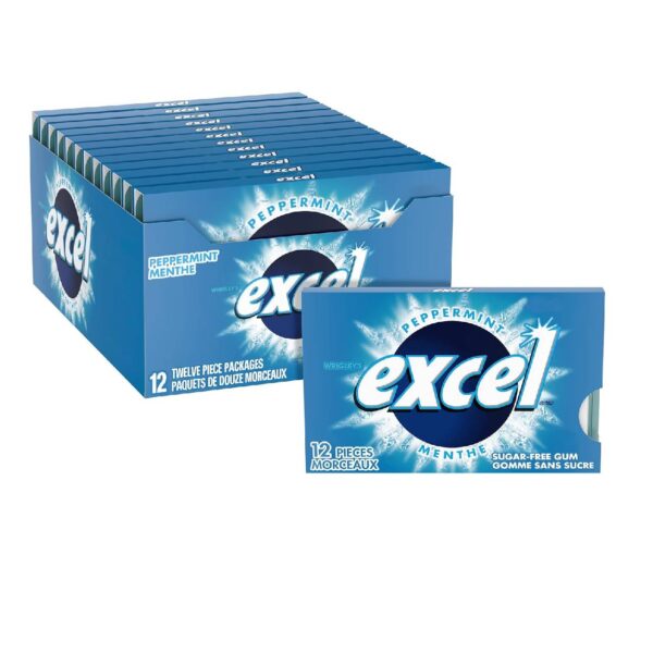 Gommes sans sucre à saveur Menthe, Excel - 12 morceaux