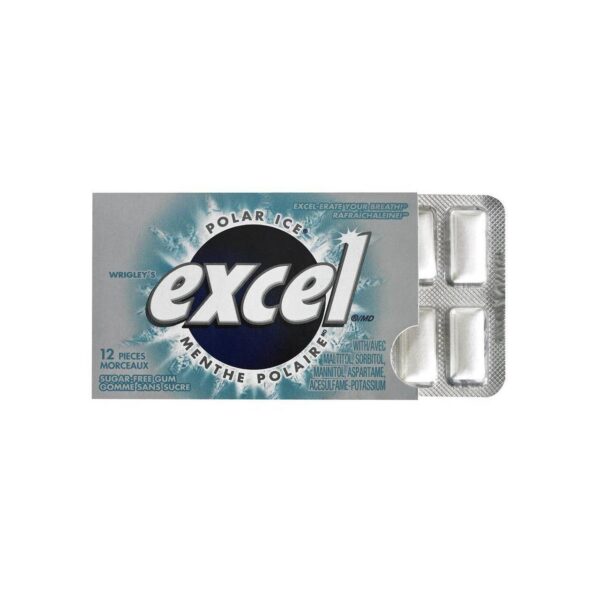 Gommes sans sucre à saveur Menthe Polaire, Excel - 12 morceaux