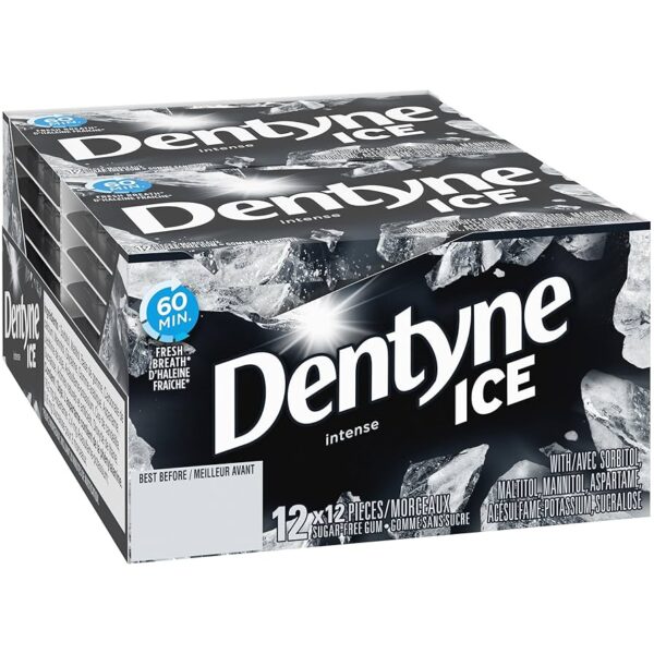 Gomme sans sucre à saveur intense, Ice - 12x12 morceaux