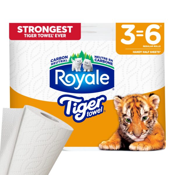 Essuie-tout double épaisseur, Tiger - 3x98 feuille