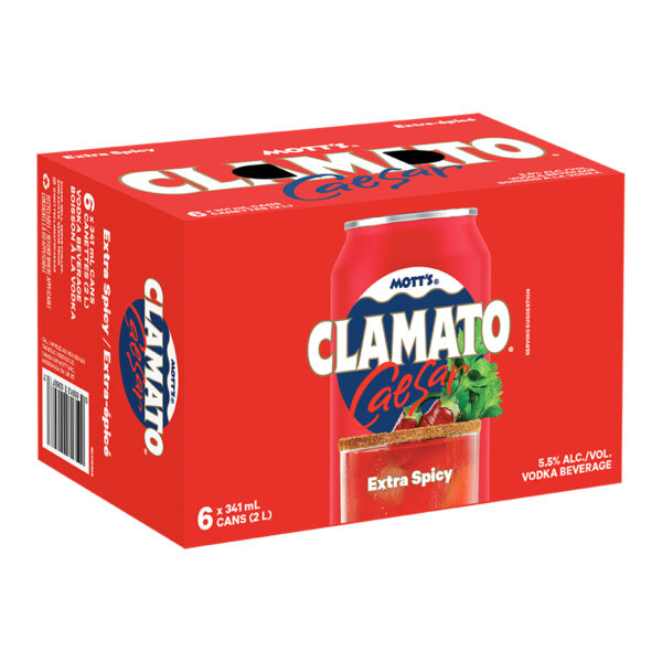 Boisson alcoolisée Caesar extra-épicé, Clamato - 6x341mL