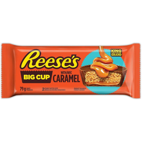 Moules au chocolat et beurre d'arachide grand format avec caramel, Reese's Big Cup - 79g
