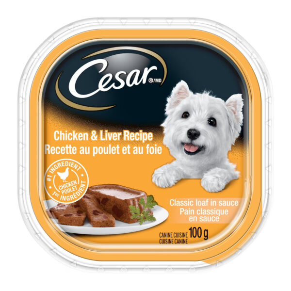 Pâté pour petits chiens au poulet et au foie en sauce - 100g