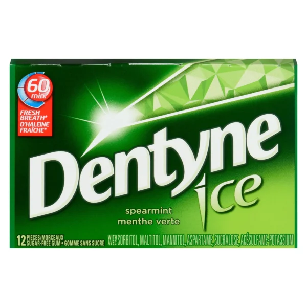 Gomme sans sucre à saveur menthe verte, Ice - 12 morceaux