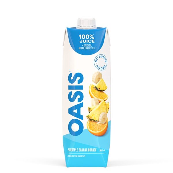 Jus d'orange, de banane et d'ananas Oasis