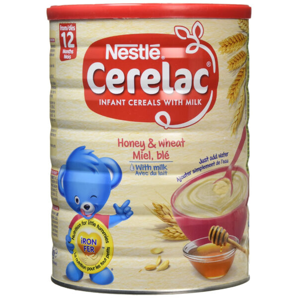 Céréale pour bébé miel et blé avec lait, Cerelac - 400g